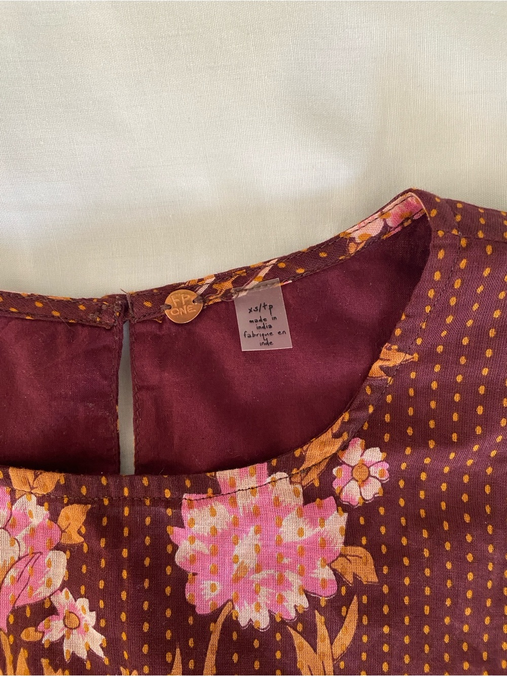 free people faded gardens floral printed top with side ties - Picture 2 of 6
